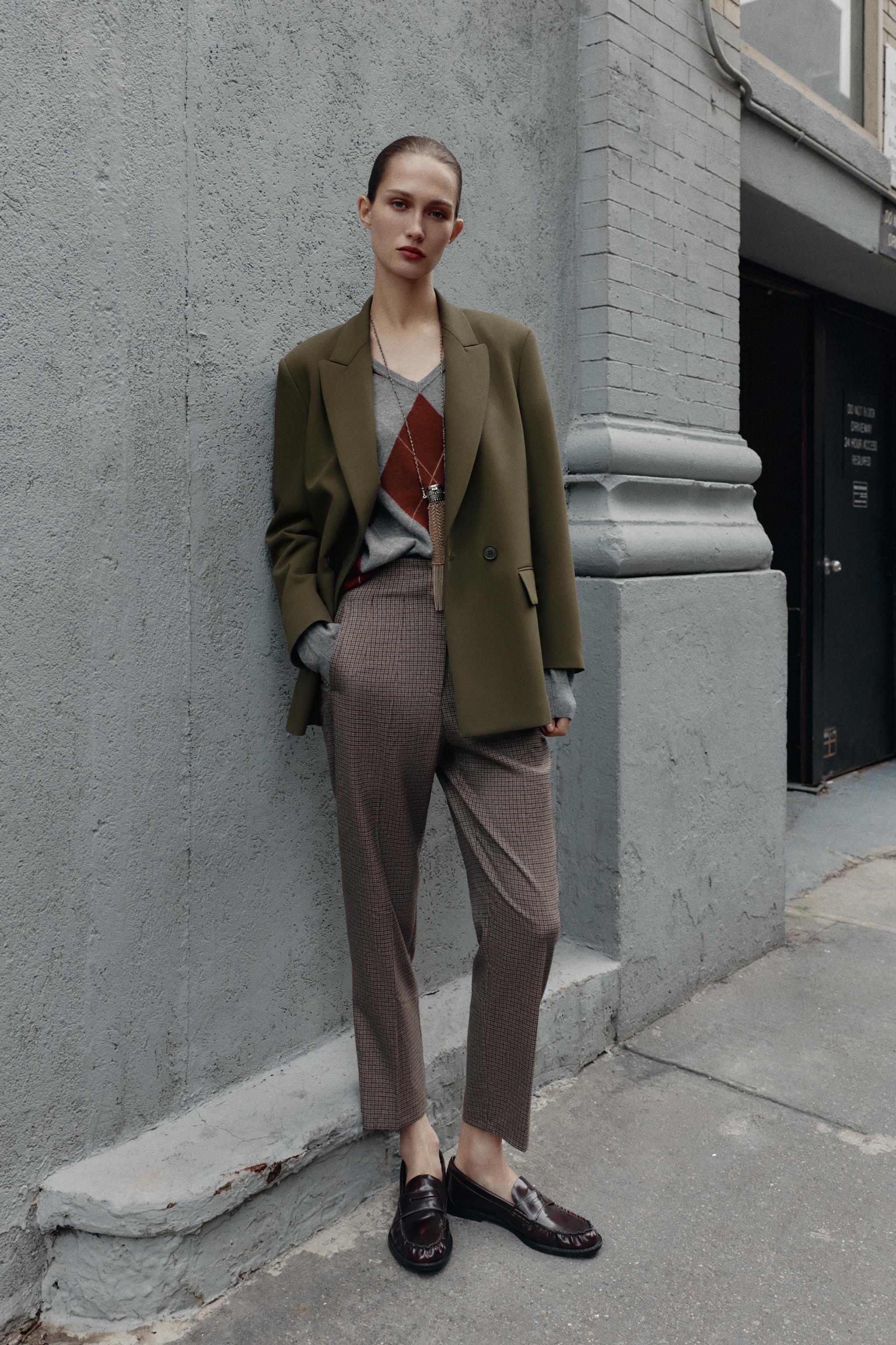 PANTALON TAILLE HAUTE À CARREAUX